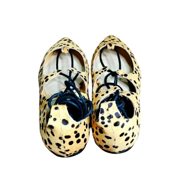 Callisto Leopard Calf Hair Rian Pointed Toe Flats Sz 7 - Picture 5 of 6